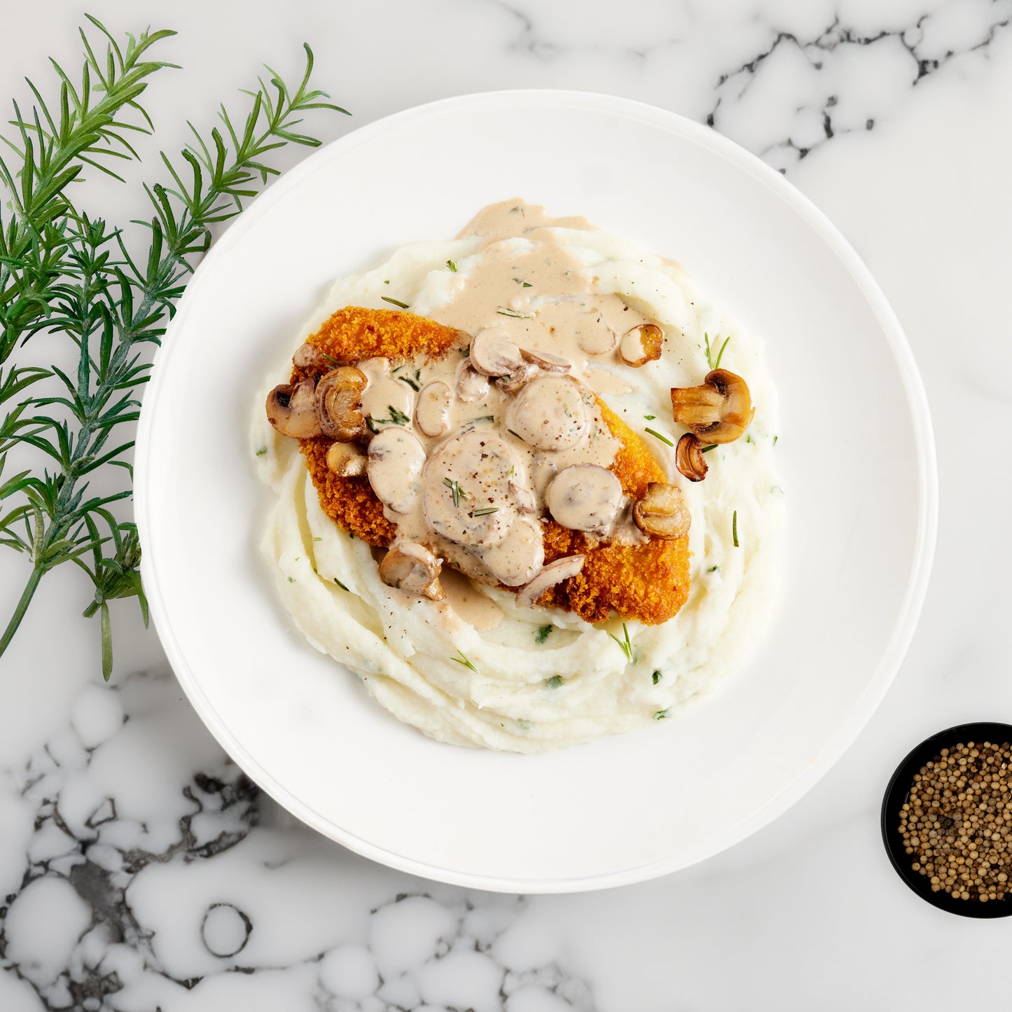 Lemon & Herb Chicken Schnitzel & Mash