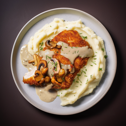 Lemon & Herb Chicken Schnitzel & Mash